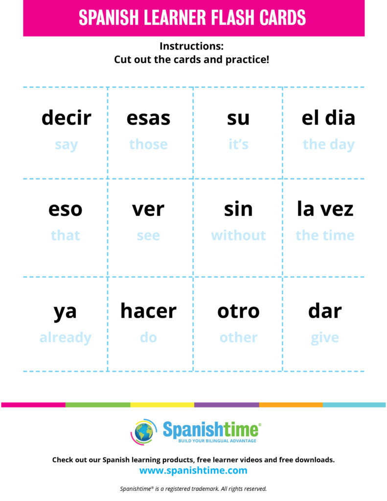 Spanish Printable Activities | Spanishtime